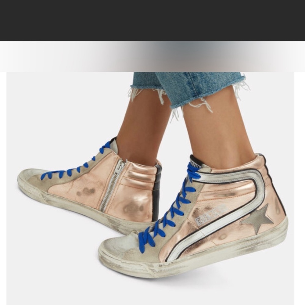 Golden Goose Slide Sneaker in Pink Gold